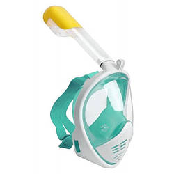Маска для снорклінга повнолицьова панорамна FreeBreath M2068G (L / Xl) бірюза