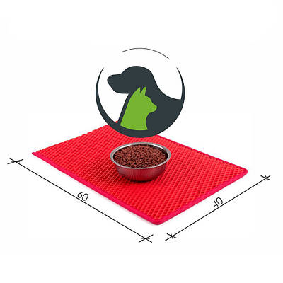 Килимок для корму EVAPLAST 60х40см, червоний