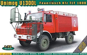 Unimog U 1300L Feuerlösch Kfz TLF 1000. Збірна модель пожежного автомобіля в масштабі 1/72. ACE 72452