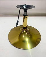 Стілець Albert GD-Base жовтий 1006, на золотій хромованій круглій опорі з регулюванням висоти, фото 2