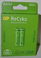 Аккумулятор GP Recyko НR-03 (ААА) 1000mAh Ni-MH блистер 1х2шт /2/20шт.