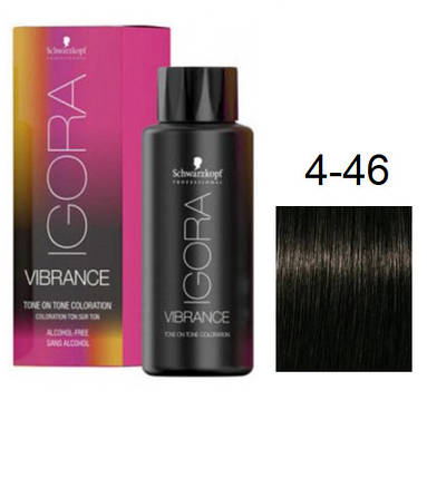 Фарба для волосся Schwarzkopf igora Vibrance безаміачна 4-46 Середній коричневий бежевий шоколадний 60 мл, фото 1