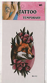 Флеш Тату. 15*8 См. Тимчасова, Перевідна. Ніжні, Квіти, Лиси