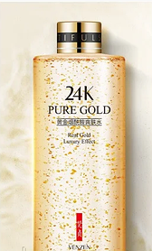 Тонер зволожуючий для особи з ніацинамідом і частинками золота, Venzen 24K, 300 мл