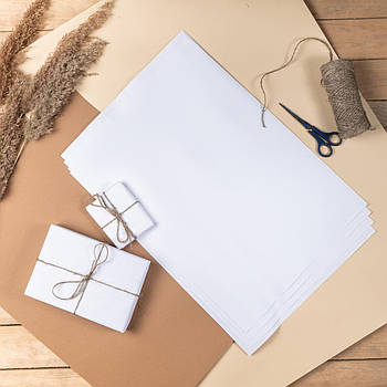 Крафт-папір білий в листах 60х84 см, упаковка 100 штук