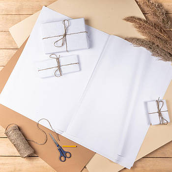 Крафт папір білий в листах 42х60 см, упаковка 100 штук