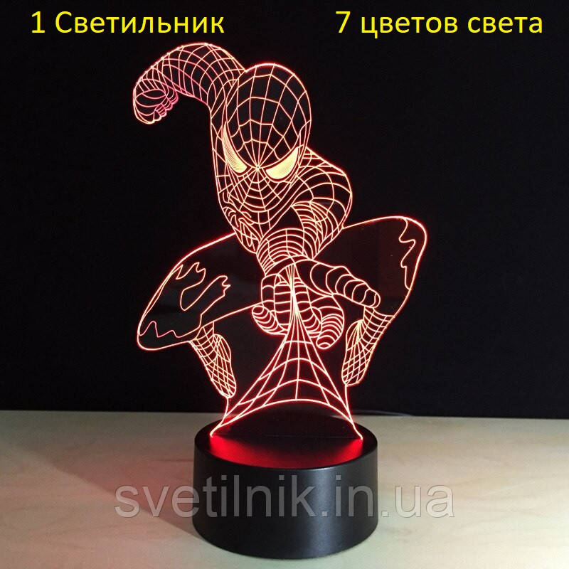 3D Світильник, "Людина павук", Подарунки до святого Миколая, Подарунок на день святого Миколая дитині