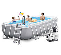 Каркасный бассейн Intex 26790-6, 400х200х122 см (песочный фильтр-насос 6 000 л/ч, лестница, тент, подстилка)