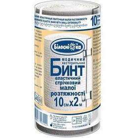 Бинт еластичний стрічковий "Білосніжка" 10 см x 2 м малої розтяжності
