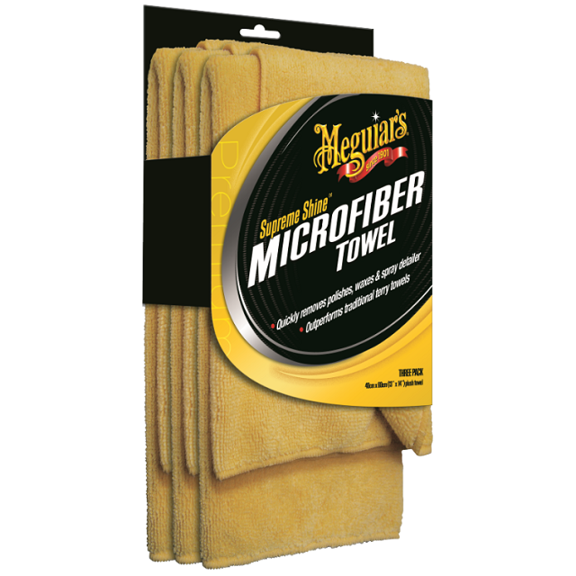 Набір рушників мікрофібрових Meguiar's Supreme Shine Microfiber Towel 40х60 см. 3 шт. жовті (X2020EU)