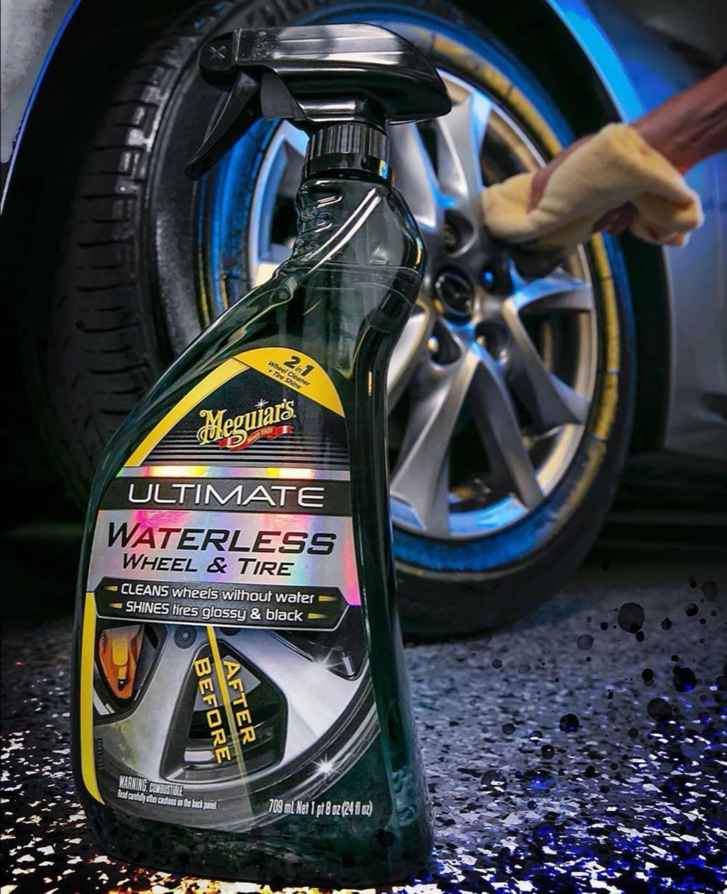 Сухая мойка для дисков и шин Meguiar`s Ultimate Waterless Wheel & Tire 709 мл. (G190424) - фото 5 - id-p1390010022