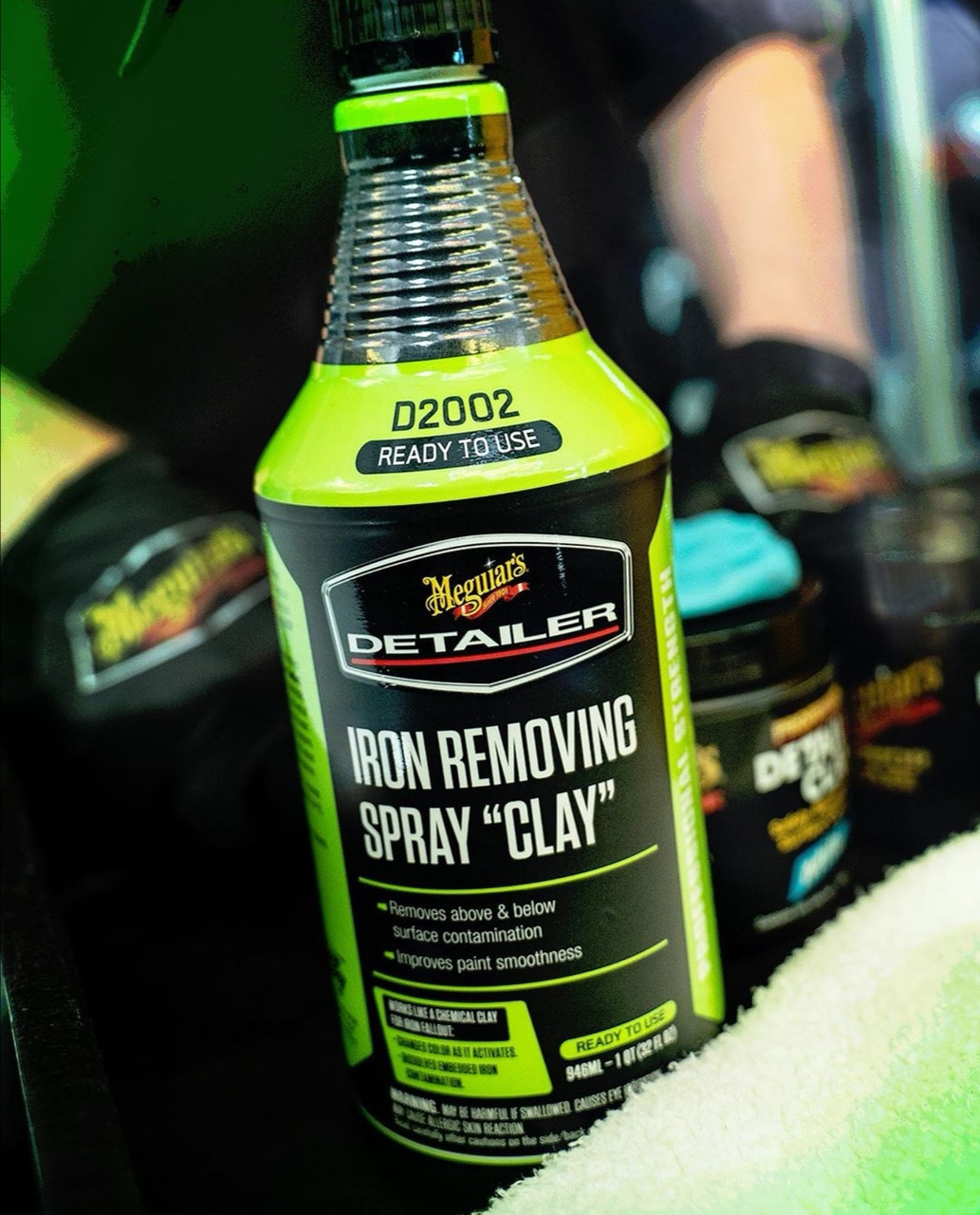 Чистка кузова от частиц металла - Meguiar`s Iron Removing Spray "Clay" 946 мл. (DRTU200232) - фото 3 - id-p1390010036
