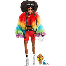 Лялька Барбі Екстра у райдужному пальті Barbie Extra GVR04