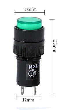 Світлодіодний індикатор NXD 212 (12мм) 220v, жовтий, фото 3