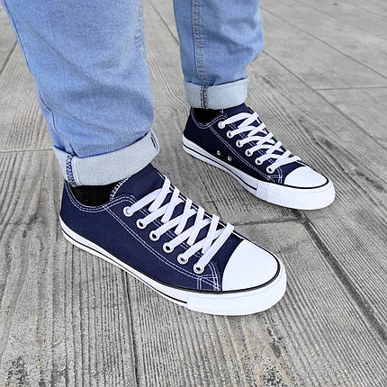 Сині темно сині Кеди чоловічі конверси converse літні тканинні текстильні сітка, фото 1