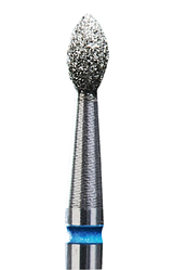 Фреза алмазна нирка гостра Staleks FA60B025/4.5 K, діаметр 2,5 мм, синя насічка