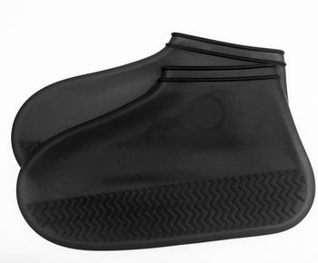 Силіконові чохли-бахіли для взуття від дощу та бруду, чорні Розмір М (KG-2397)