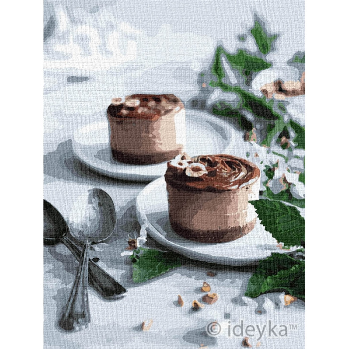 Картина за номерами 40х50. Шоколадні тістечка. Ідейка КНО5604