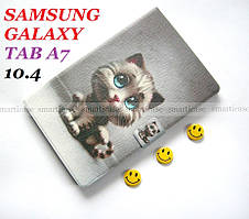 Кольоровий сірий чохол для Samsung Galaxy Tab A7 10.4 2020 Silver на силіконі Ray Cat (Котик)