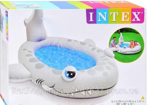 Купить Кит с фонтаном для детей от 2 лет, надувной детский бассейн ...