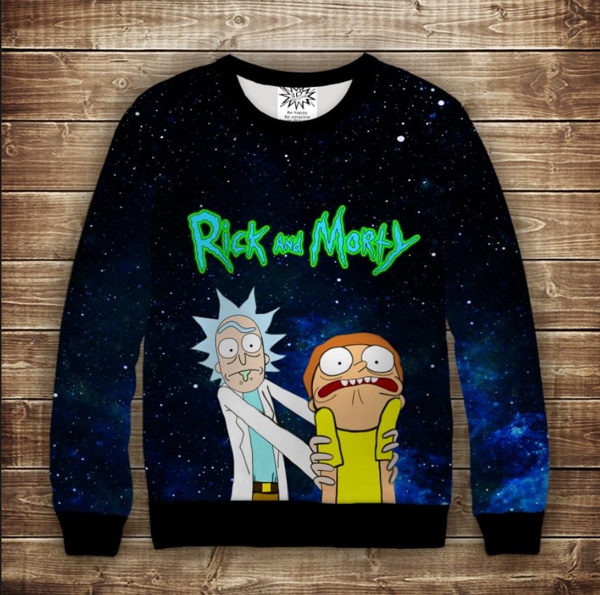 Світшот з 3D принтом RICK AND MORTY ВСІ Розміри, фото 1
