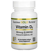 Витамин D3 California Gold Nutrition Vitamin D3 2000 IU 90шт