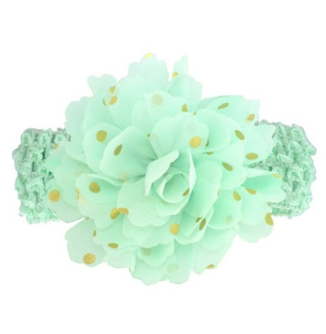 Дитяча ментолова пов'язка на голову - окружність голови близько 40-52см, діаметр квітки 9см, фото 1