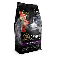 Сухий корм Savory Fresh Turkey & Lamb для собак середніх порід зі свіжим м'ясом індички і ягняти 3 кг