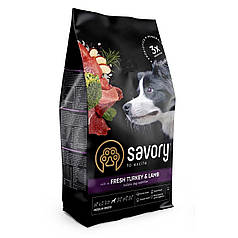 Сухий корм Savory Fresh Turkey & Lamb для собак середніх порід зі свіжим м'ясом індички і ягня 1 кг