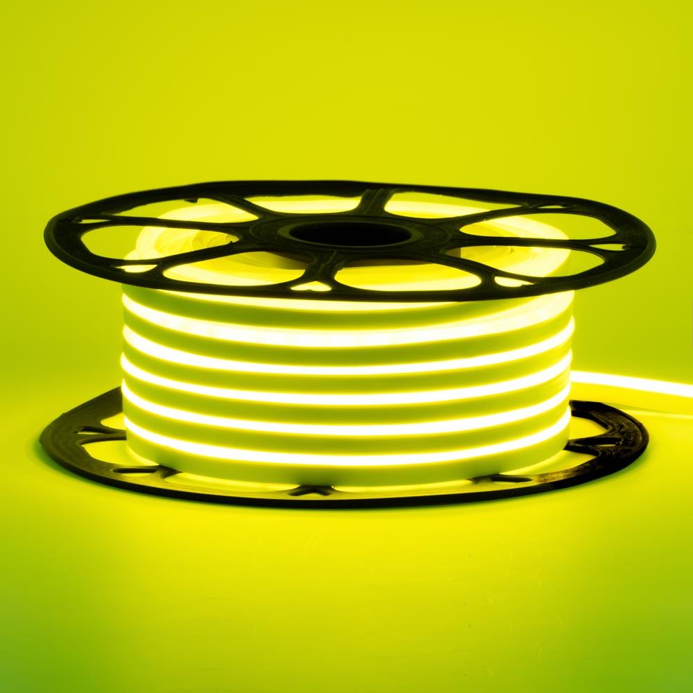 Стрічка неонова лимонна 12V AVT-smd2835 120LED/m 6В/mт 6x12мм IP65 силікон 1 м
