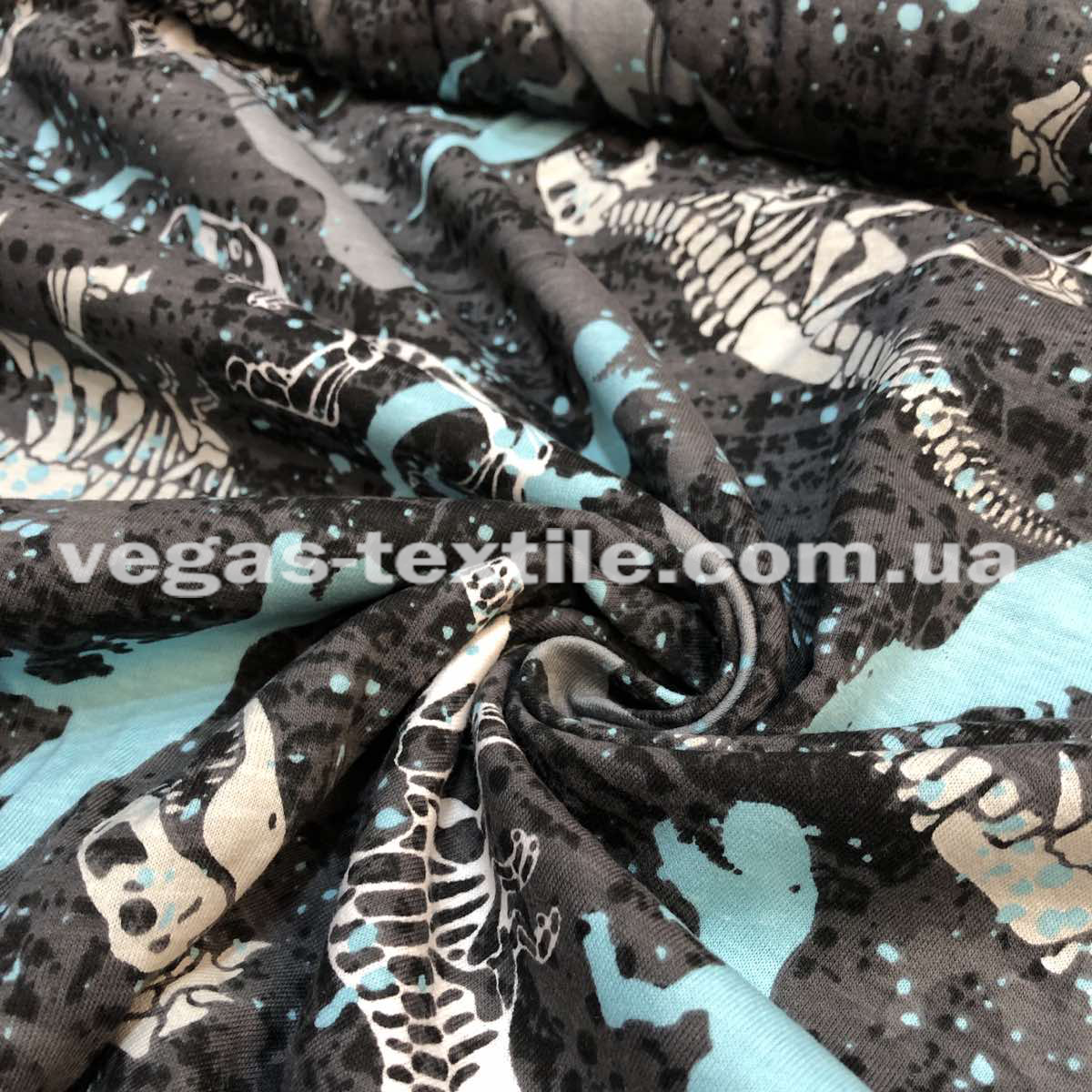 Тканина Кулір принт пачкової Туреччина (140gsm/2 м) Динозаври, фото 1