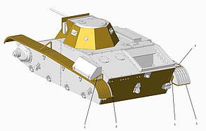 Надгусеничні полки для моделі збірної танка Т-60. ACE PE7269