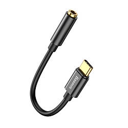 Перехідник Type-C на навушники mini-jack 3.5mm AUX BASEUS L54 (0.09m, DAC). Black