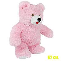 Плюшевий ведмедик М'яка іграшка Ведмідь Топтигін середній рожевий 62 см М'яке ведмежа на подарунок 2522