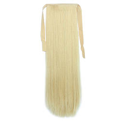 Штучний накладний хвіст на стрічці. Колір #86 Блонд