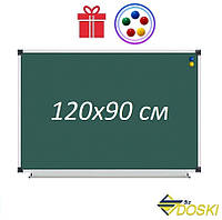 Школьная доска меловая магнитная 120х90 см в алюминиевом профиле (Doski.biz)