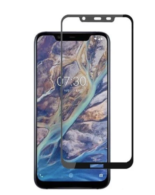 Захисне скло для Nokia 7.1 Plus/Nokia 8.1/Nokia X7, 3D, чорне, фото 1