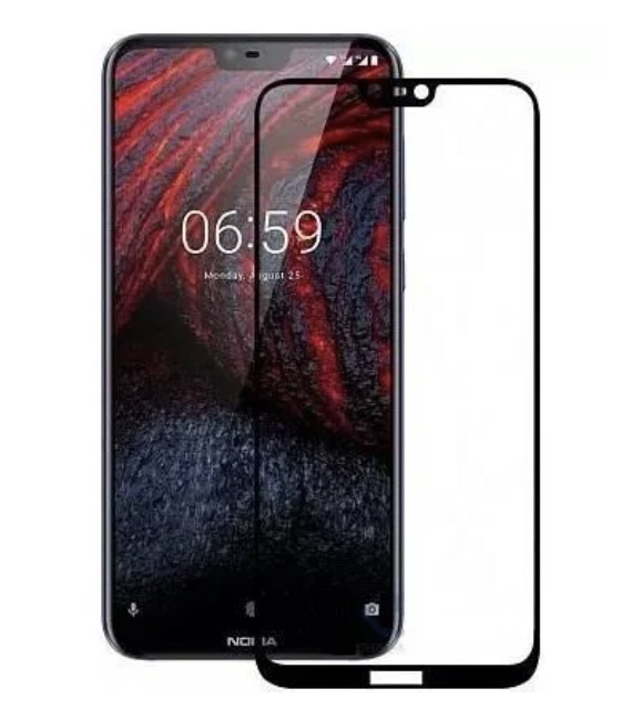 Захисне скло для Nokia 6.2/Nokia 7.2, 3D, чорне, фото 1