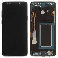Дисплей для Samsung Galaxy S9 Plus G965, модуль (экран и сенсор) с рамкой, Черный - Midnight Black, OLED