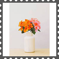 Искусственные цветы Бордюрный букет Фиалки, 7 голов, микс, 250 мм