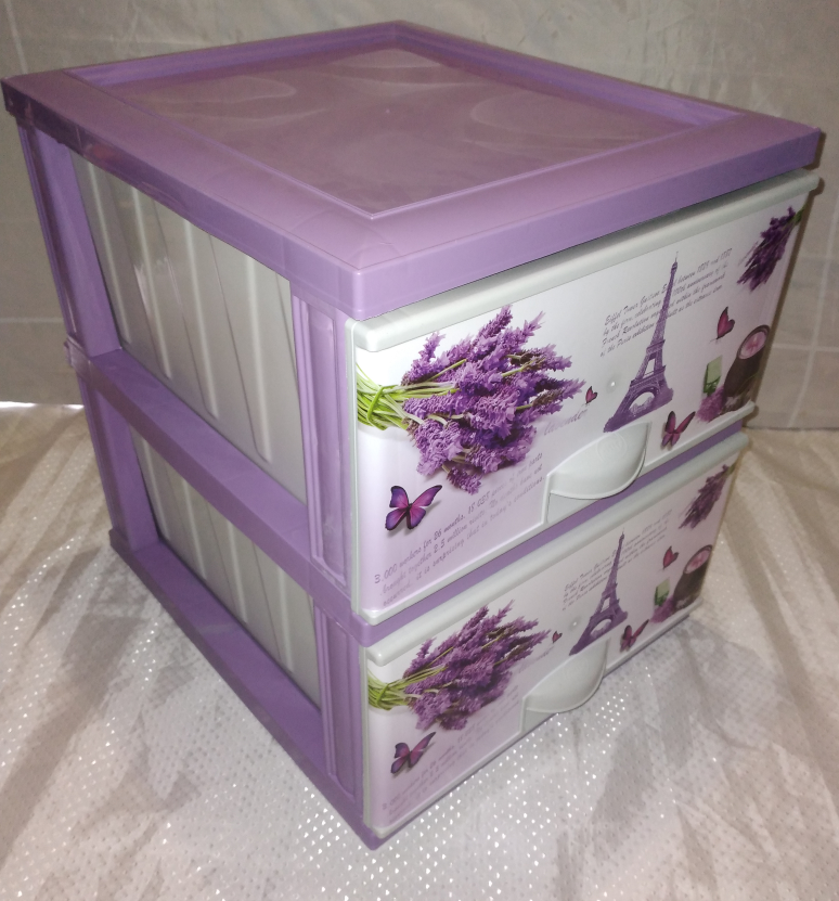 Комод пластиковий еліф ротанг бежево-коричневий на 2 ящика