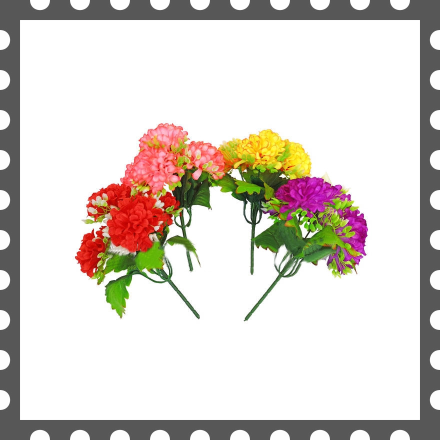 Штучні квіти Бордюрний букет Жоржини, 5 голів, мікс, 210 мм, фото 1