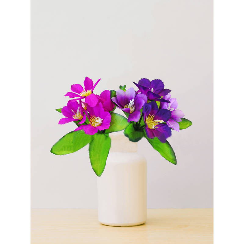 Штучні квіти Бордюрний букет Мальви, 5 голів, мікс, 250 мм, фото 1