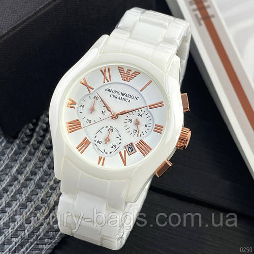 Годинник наручний Armani AR-1400 White-Gold