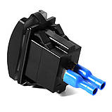 USB зарядка QC3.0 + вольтметр в місце штатної кнопки, заглушки. Синя, фото 3