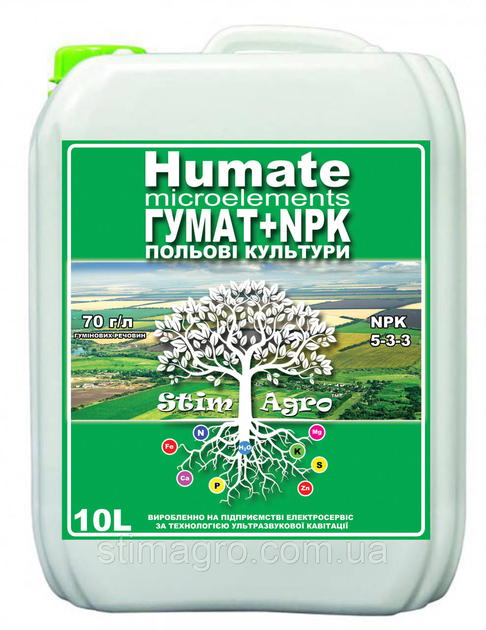 Польові культури Гумат + NPK 5-3-3 (10л) StimAgro Стимулятор регулятор росту