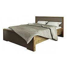 Ліжко двоспальне з ламінованої ДСП Франческа 160x200 дуб вотан/латте Сокме (без матраца)