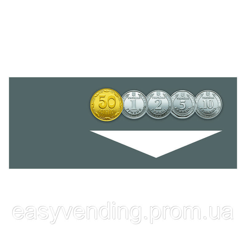 Наклейка Монети 50 коп., 1, 2, 5, 10 грн., горизонтальна