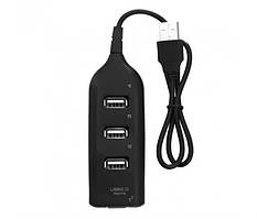 Хаб USB 2.0 4 порту, Black, 480Mbts живлення від USB