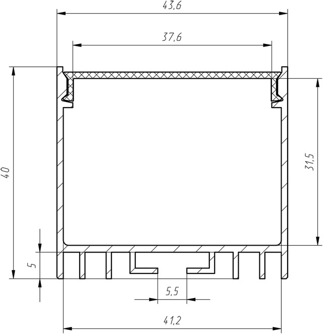Профіль для світлодіодної стрічки накладної вузький розміри